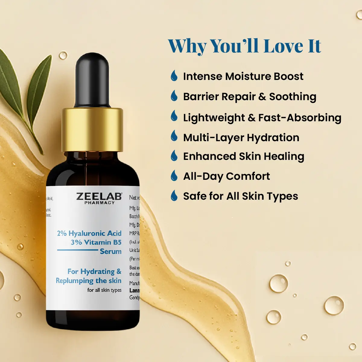 Zeelab 2% Hyaluronic Acid + 3% Vitamin B5 Face Serum